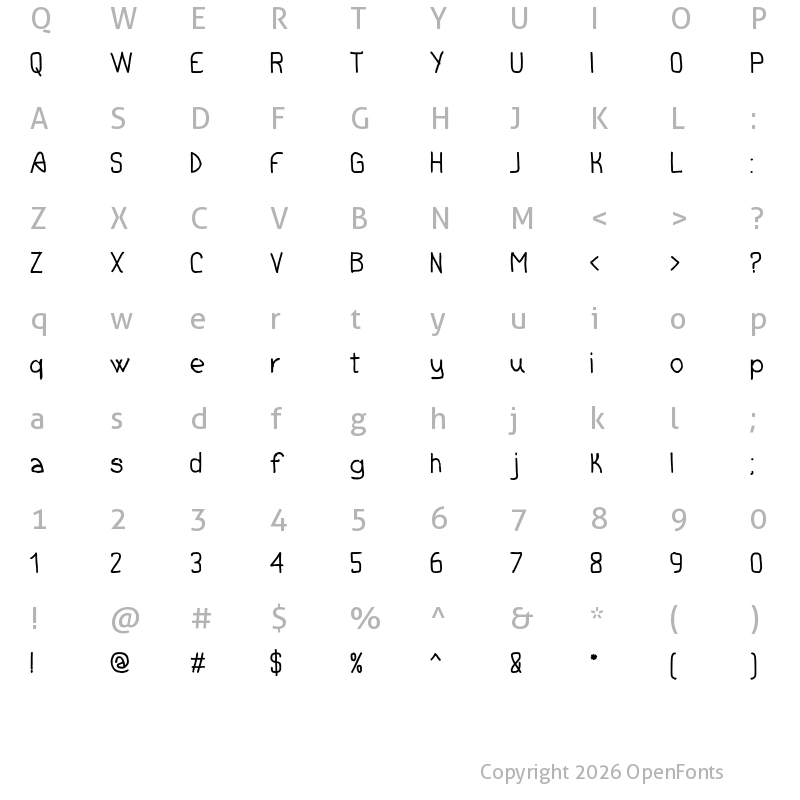 Character Map of Cinematheque Bold Bold
