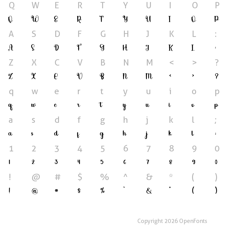 Character Map of Cinematic Regular