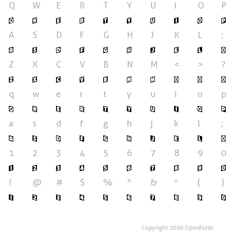 Character Map of Cinerama Regular