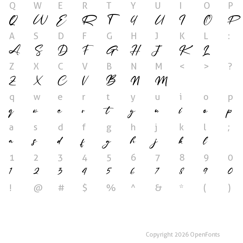 Character Map of Cintaiku Regular