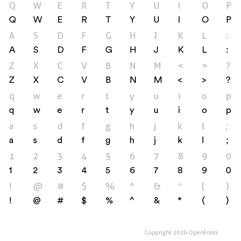 Character Map of Circular Std Book Regular