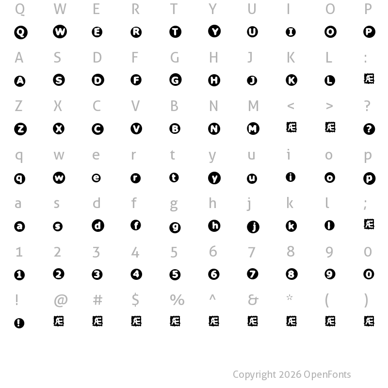 Character Map of Circulate (BRK) Regular