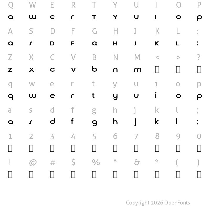 Character Map of Cirqua Regular
