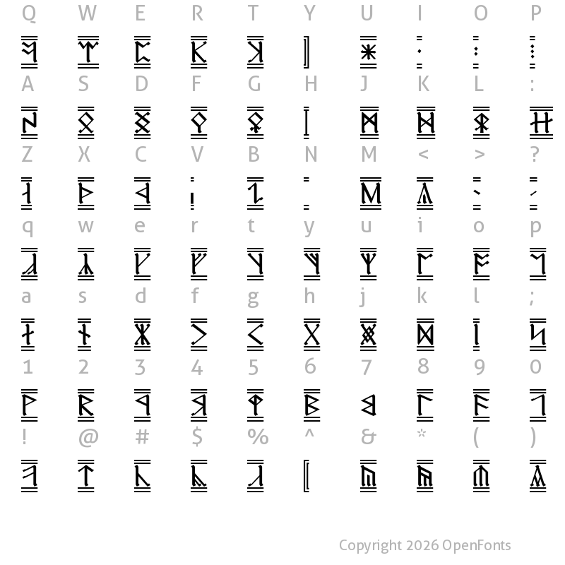 Character Map of Cirth Erebor-2 Regular