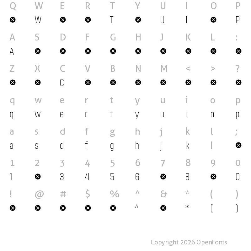 Character Map of CitadinaLight ?