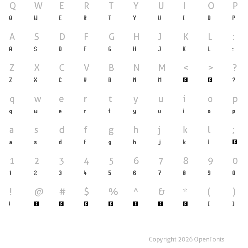 Character Map of Citaro Voor (Dubbele hoogte, breed) Regular