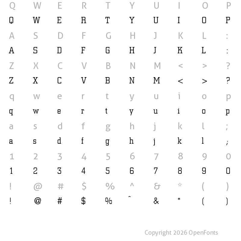 Character Map of CitonLightDB Normal