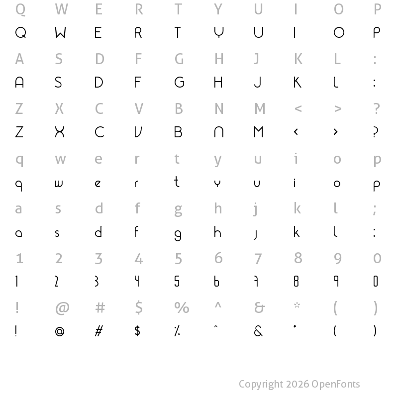 Character Map of Citrica Regular