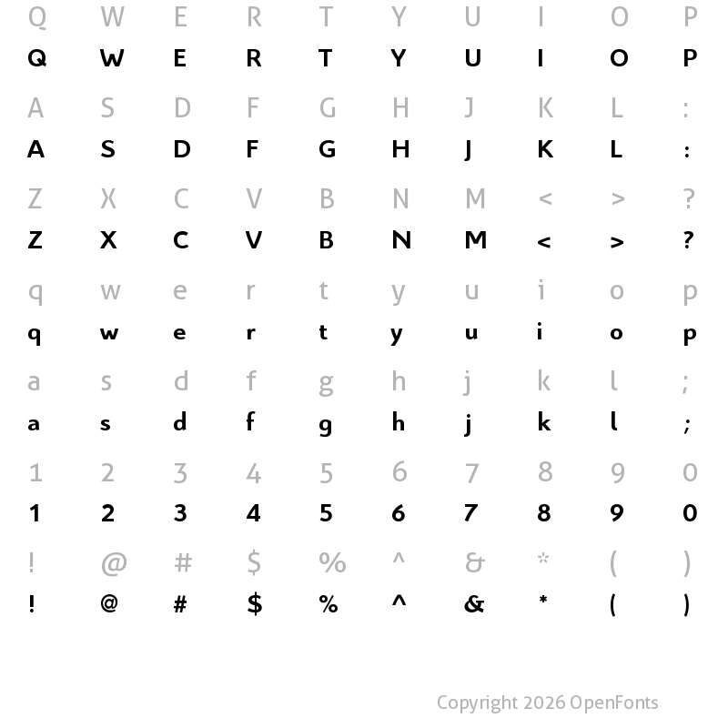 Character Map of Citroen Bold