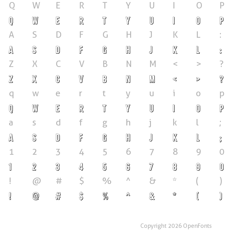 Character Map of Citrus Gothic Shadow Regular