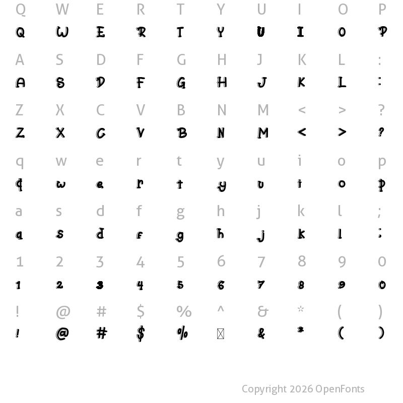 Character Map of City Chicken Regular