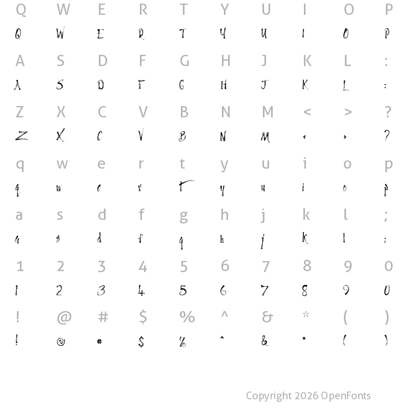 Character Map of City Lights Regular