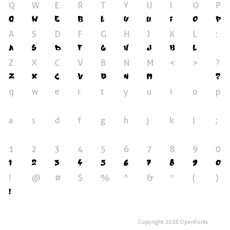 Character Map of City Player Black Regular