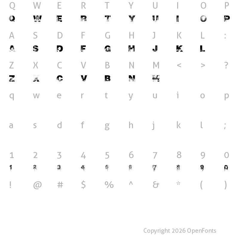 Character Map of cityscape font cityscape font