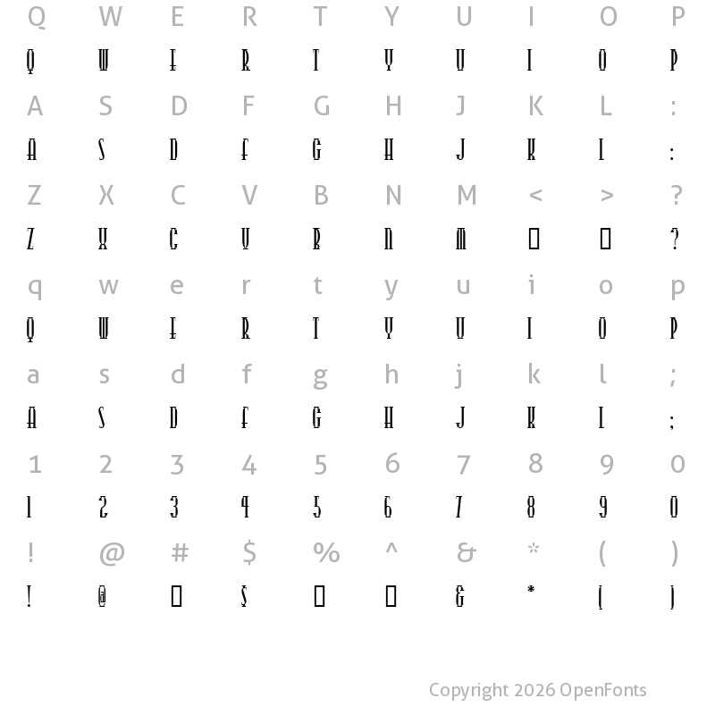 Character Map of CitySlicker Regular