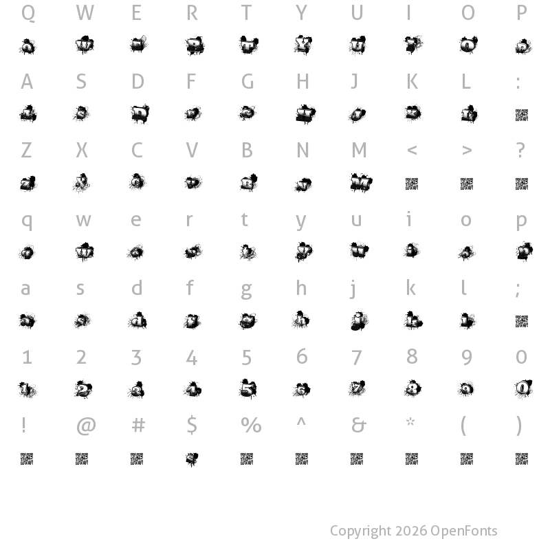 Character Map of CityTags Regular