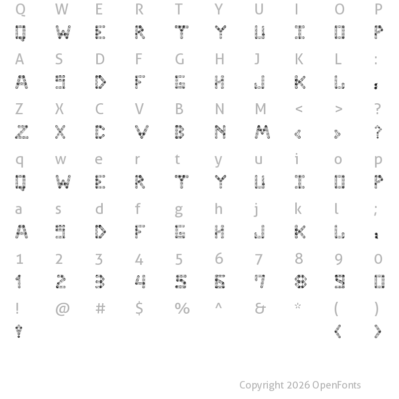 Character Map of CJMeccanector Regular