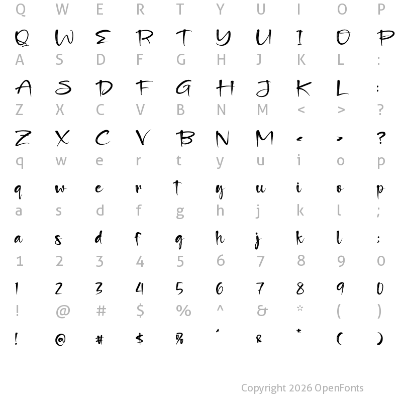 Character Map of Claifoyant Rutermille Regular