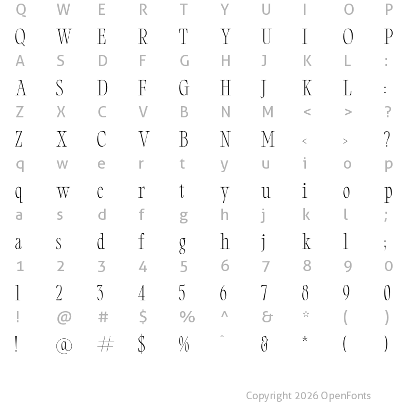 Character Map of Clamofte Regular