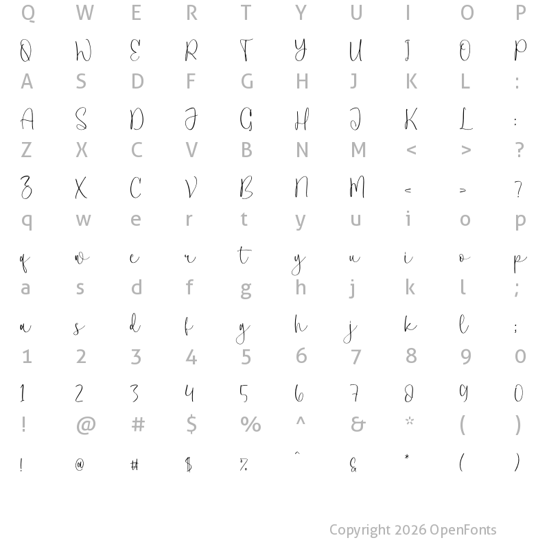 Character Map of Clanetta Regular