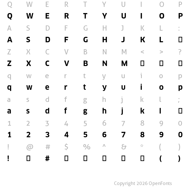 Character Map of ClanPro Bold