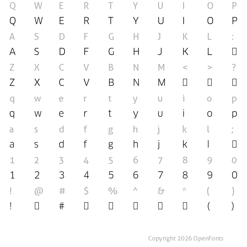 Character Map of ClanPro Book
