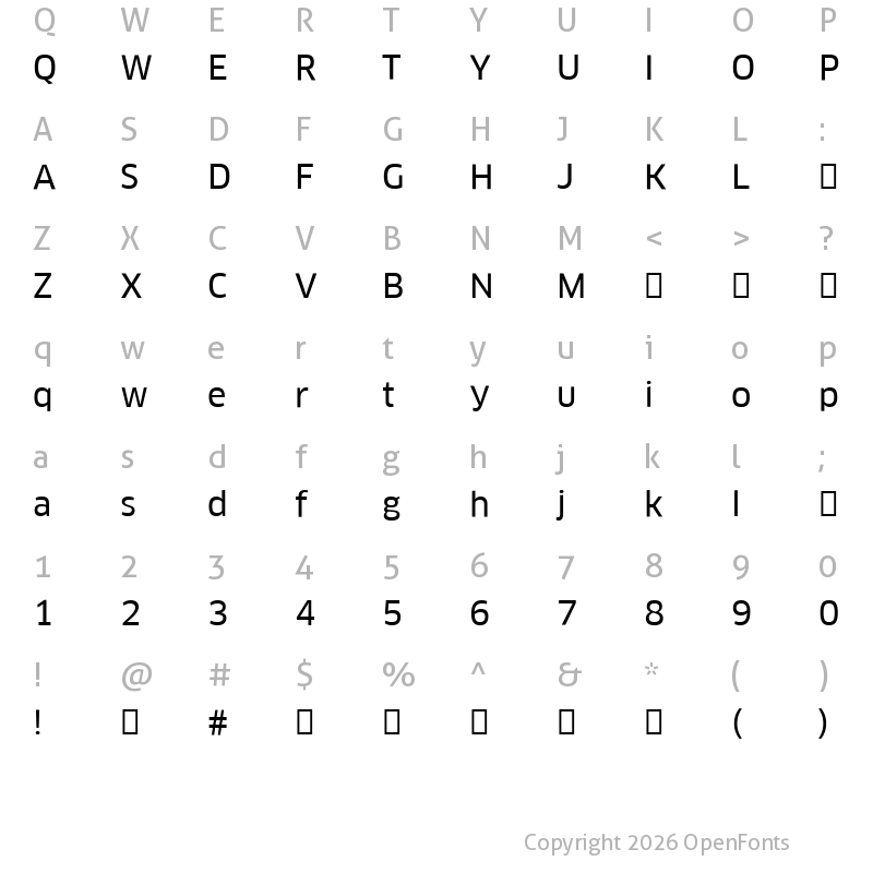 Character Map of ClanPro Regular