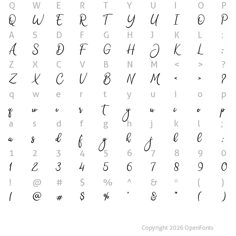 Character Map of Clara Signature Regular