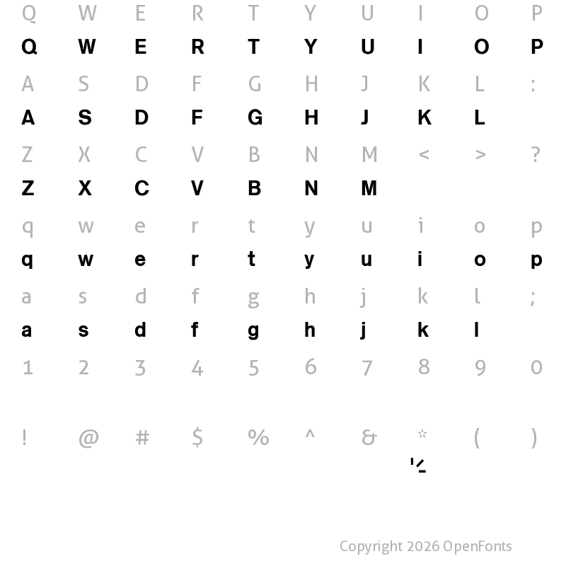 Character Map of Claro Regular