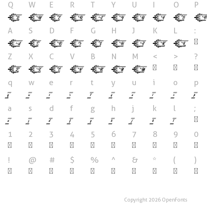 Character Map of Clasicalderibbon Regular