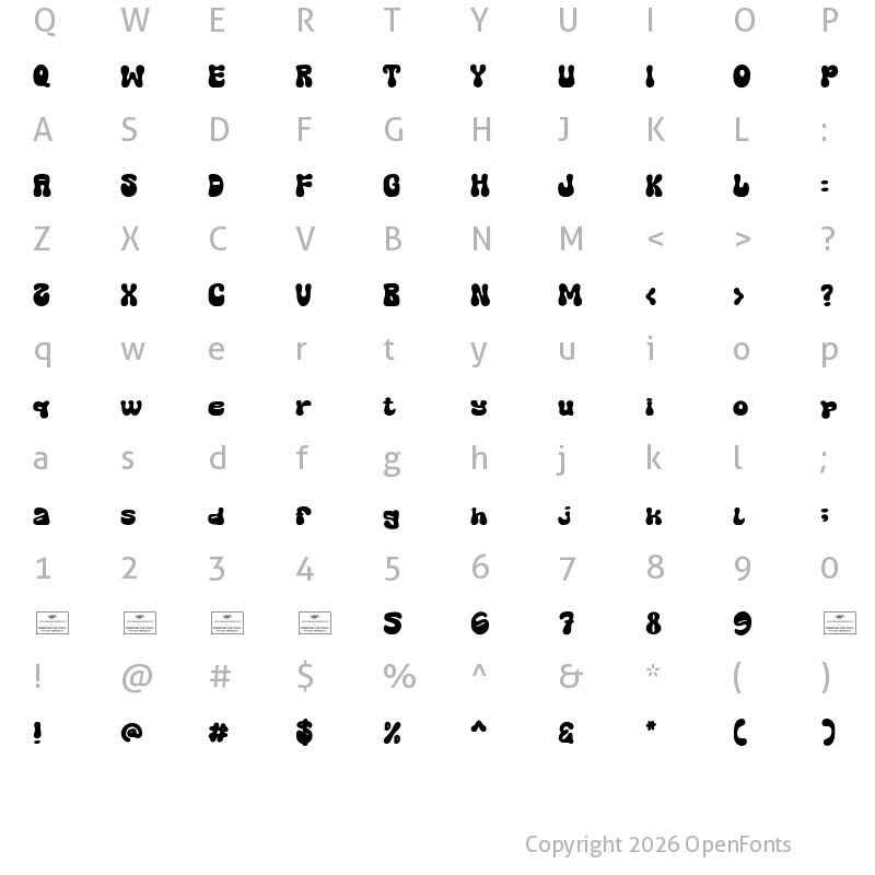 Character Map of Classic Couture Regular