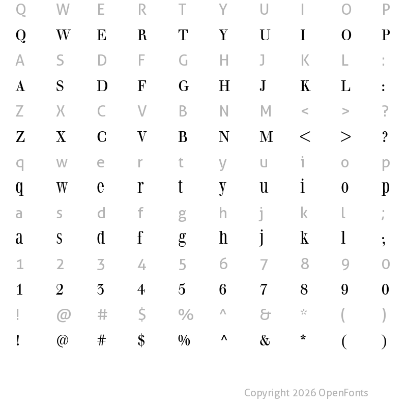 Character Map of ClassizismAntiqua Regular