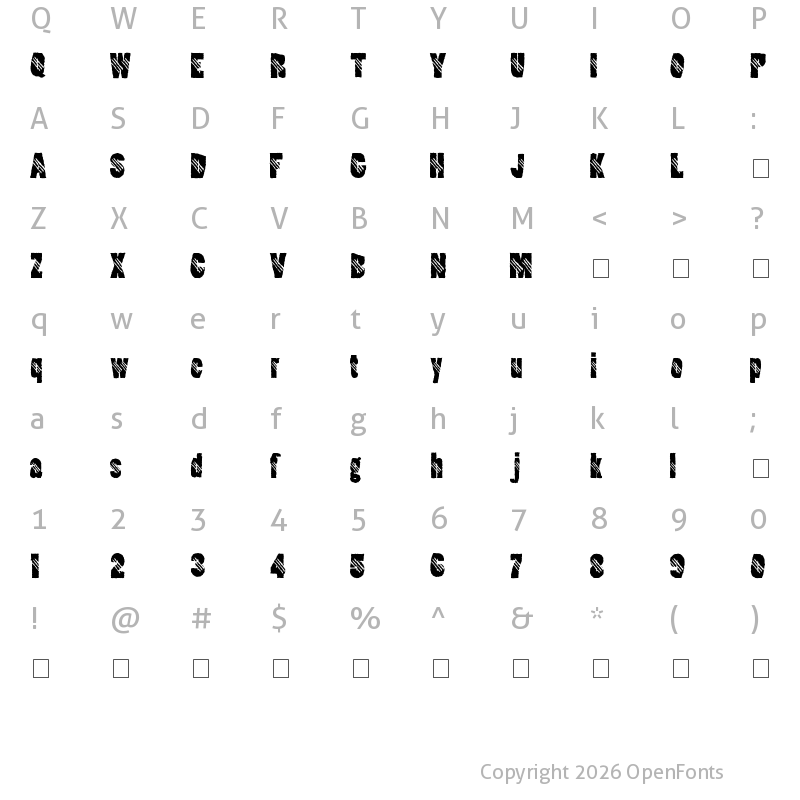 Character Map of Clawripper Regular