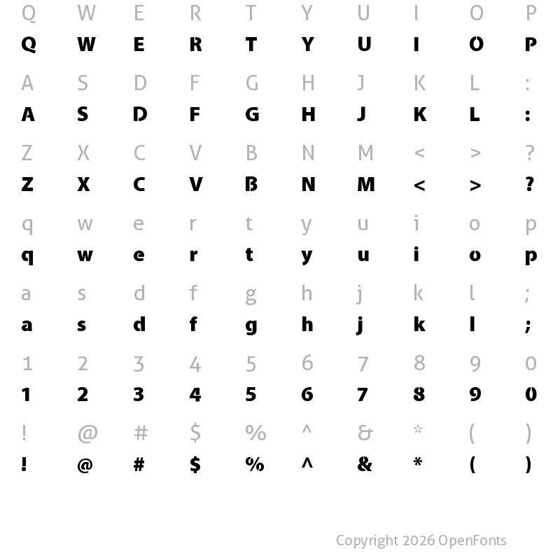 Character Map of Cleanvertising Black