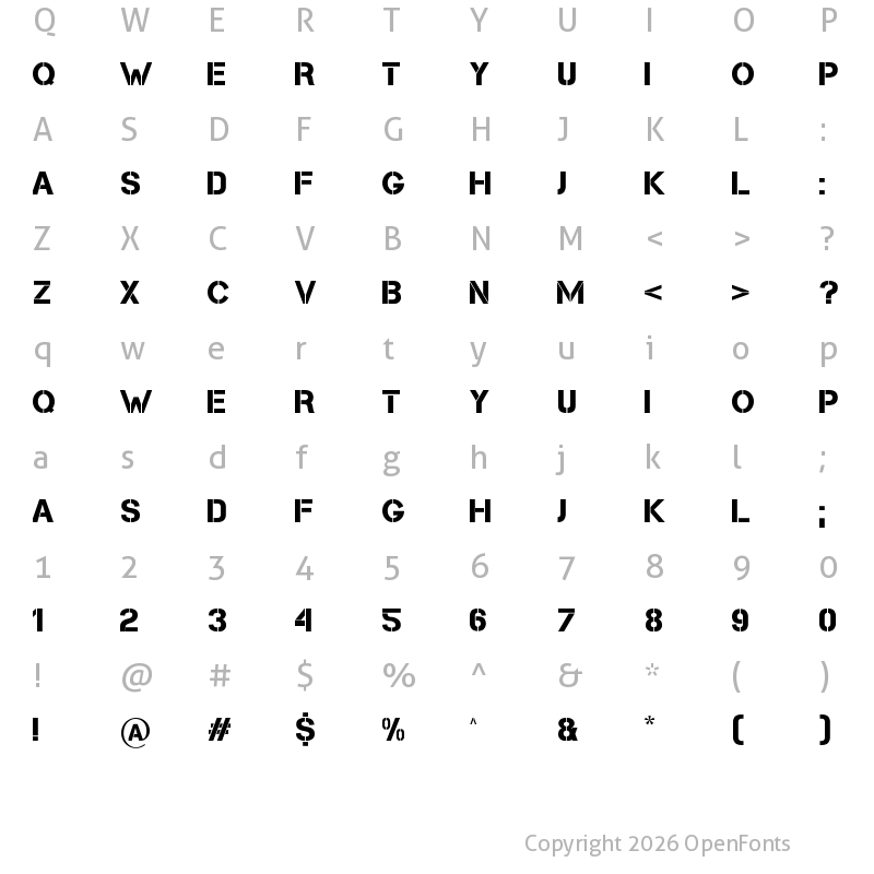 Character Map of Cleanwork Regular