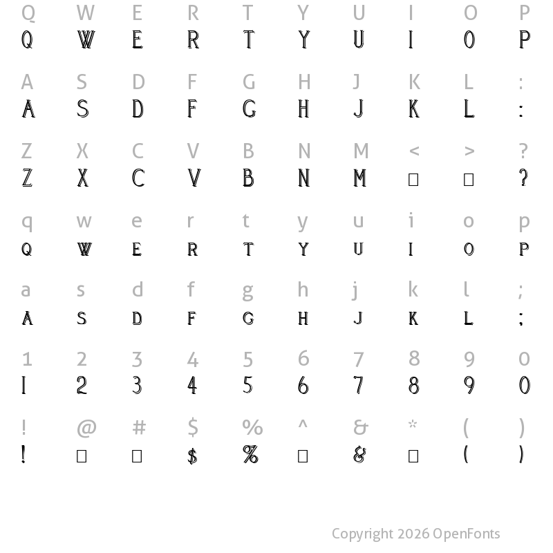 Character Map of Cleaver's_Juvenia_Blocked Regular