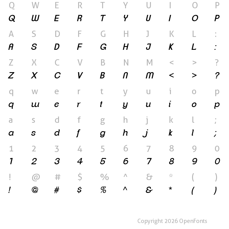 Character Map of ClementePDaj RegularItalic