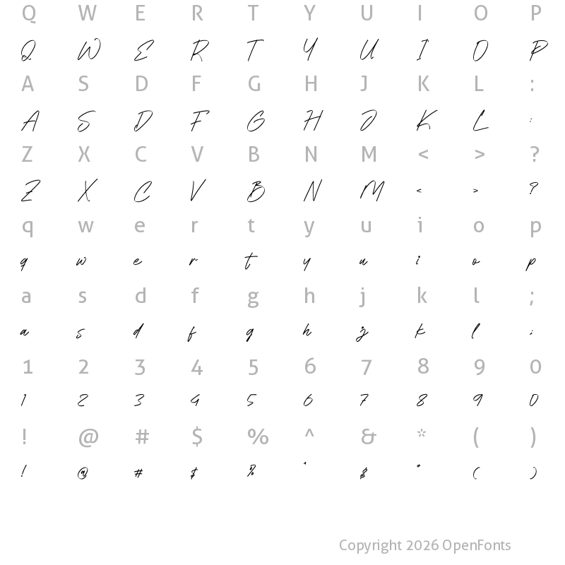 Character Map of Cleodantto Regular