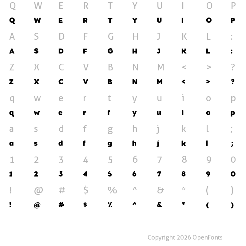 Character Map of Clevio Regular