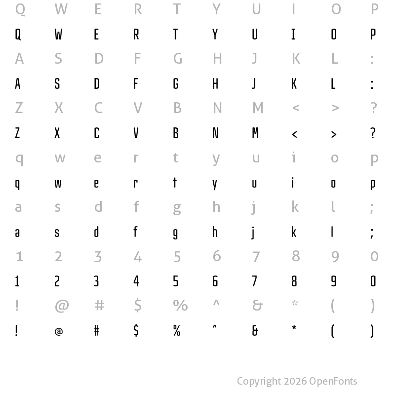 Character Map of Clicker Compressed Medium