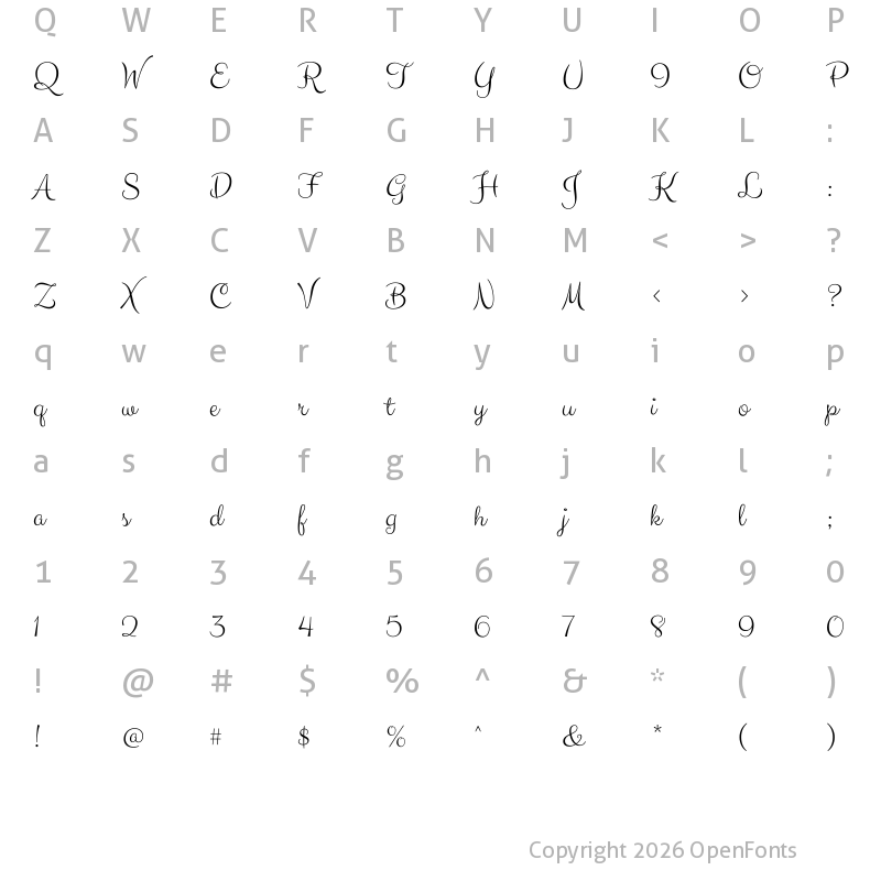 Character Map of Clicker Script Regular