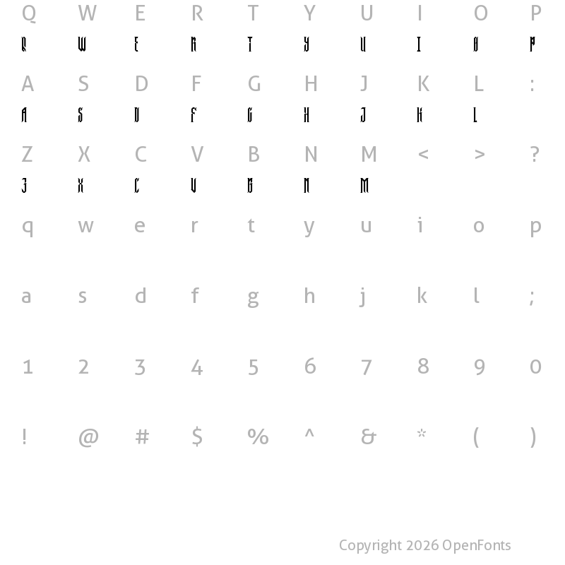 Character Map of CLM TERRIBLE 01