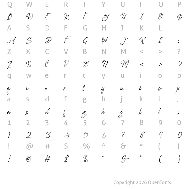 Character Map of Clock bird Regular