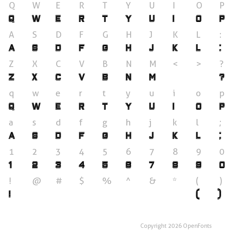 Character Map of Closeness Outline Filled Regular