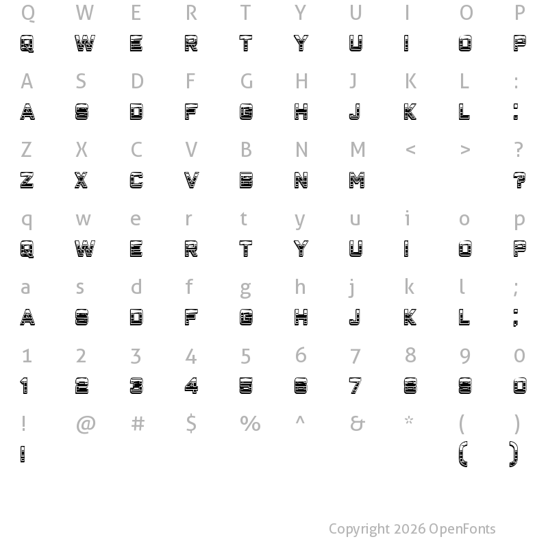 Character Map of Closeness Outline Gradient Regular