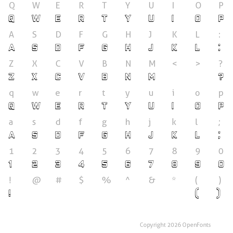 Character Map of Closeness Outline Regular