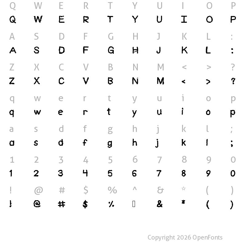 Character Map of Cloudlike Medium