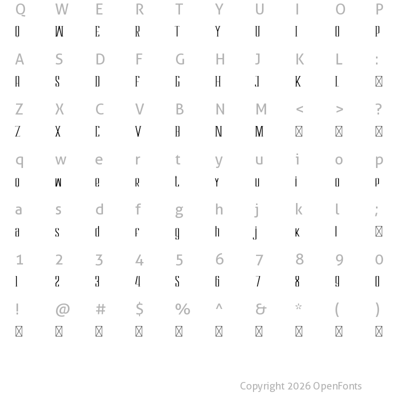 Character Map of Cloudwick Regular