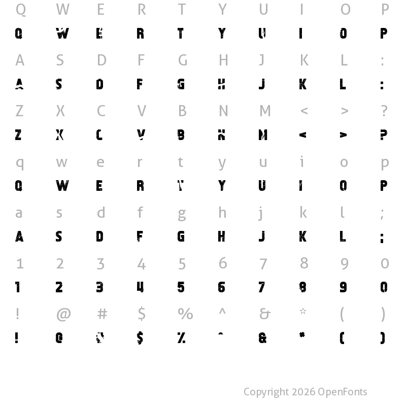 Character Map of CM Font Regular