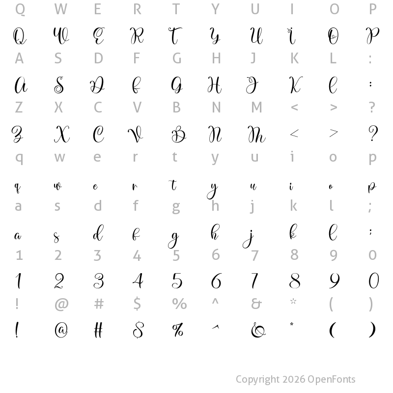 Character Map of Cmon Lemon Regular